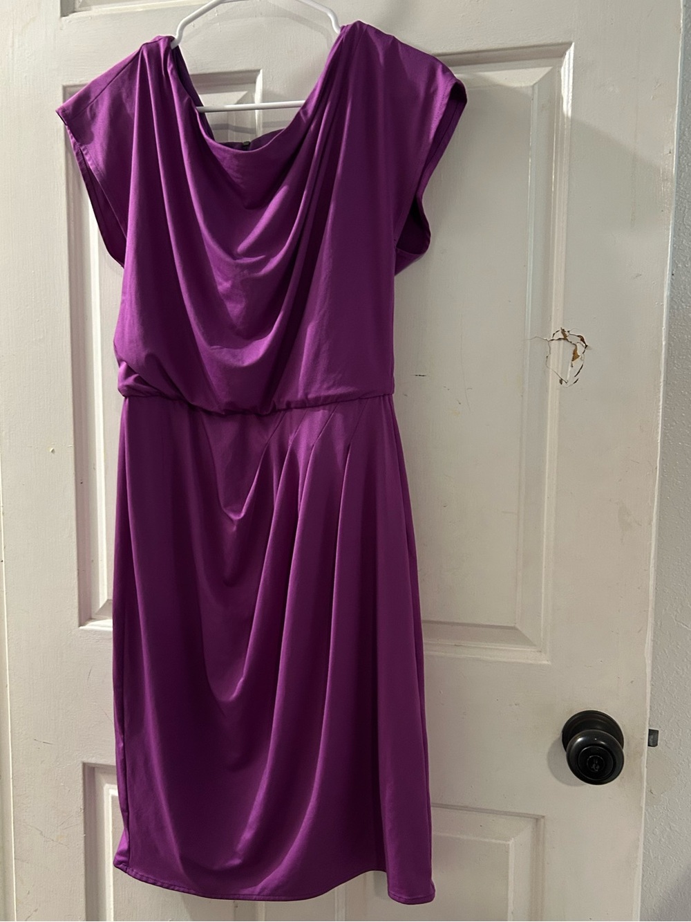 Vince Camuto Draped Purple Midi Dress